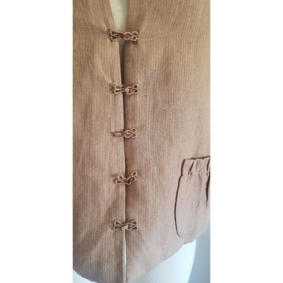ROBERT RODRIGUEZ Jacket Womens 6 Tan Linen Cropped Mod Embellished Luxe Blazer - Picture 4 of 13